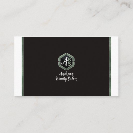サージュエレガントグリーンのスクリプモダントミニマルメタル 名刺 (裏面)