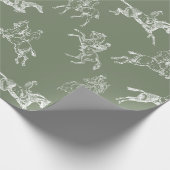 サージュモダングスタイリッシュグリーン乗馬トイル ラッピングペーパー (角)