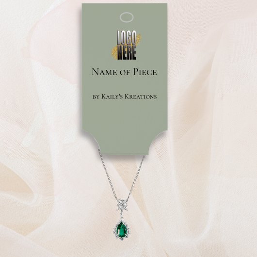 サージュモダングリーンつるのブレスレット表示ロゴ 名刺