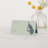 サージュ素朴グリーンフローラピーコッ結婚クス プレイスカード (正面)