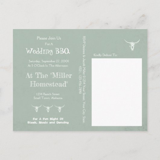 サージュ素朴グリー食べドクドブル結婚したスカル 案内ポストカード (裏面)