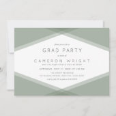 サージレイヤードジオメトリック&ブルー石板グラードパーティー 招待状 (正面)
