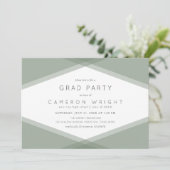 サージレイヤードジオメトリック&ブルー石板グラードパーティー 招待状 (スタンド正面)