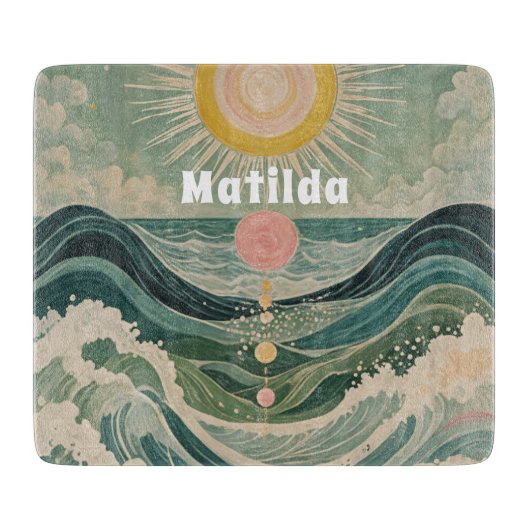 サージ太陽のュパーソナライズされた カッティングボード (正面)