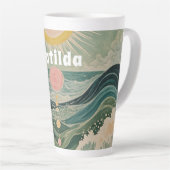 サージ太陽のュパーソナライズされた カフェラテマグ (右アングル)