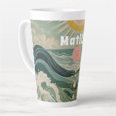 サージ太陽のュパーソナライズされた カフェラテマグ (左アングル)