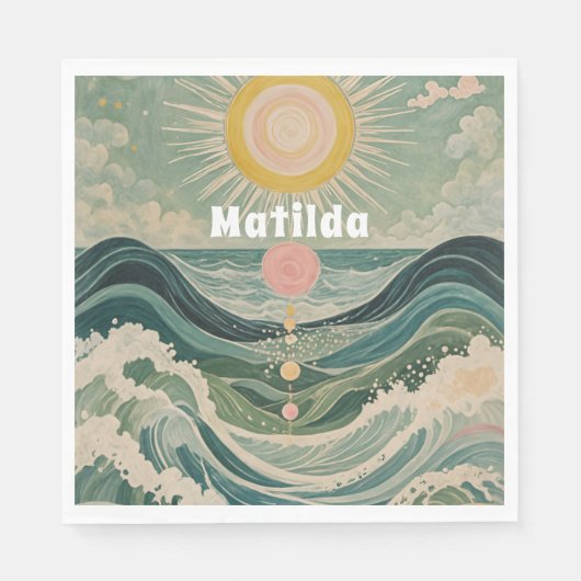 サージ太陽のュパーソナライズされた スタンダードランチョンナプキン (正面)