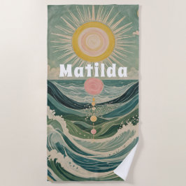 サージ太陽のュパーソナライズされた ビーチタオル