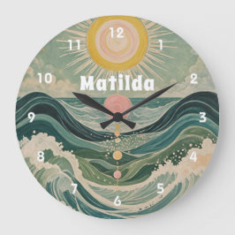 サージ太陽のュパーソナライズされた ラージ壁時計