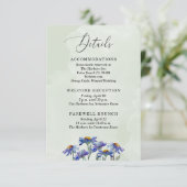 サージ素朴グリーン&パープルデイジーズ結婚詳細 エンクロージャーカード (スタンド正面)