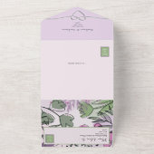 サージ芸術的グリーンパープル結婚ズ オールインワン招待状 (外側)