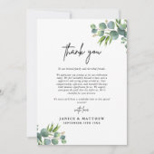 サージ・ユーカリの森の結婚式 サンキューカード (正面)