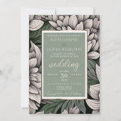 サージ&素朴シャンパンホワイト開花ズ結婚 招待状 (正面)