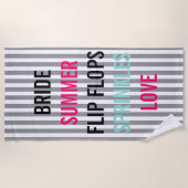 サースクカーサマーブライド振りかけるパーティー ビーチタオル (正面)