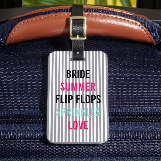 サースクカーブルーサマーブライドスプリンクルパーティー ラゲッジタグ (正面インサイチュ2)