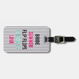 サースクカーブルーサマーブライドスプリンクルパーティー ラゲッジタグ