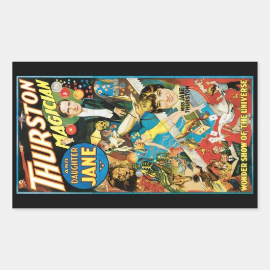 サーストンマジシャン&ジェーン～ヴィンテージ魔法法 長方形シール (正面)