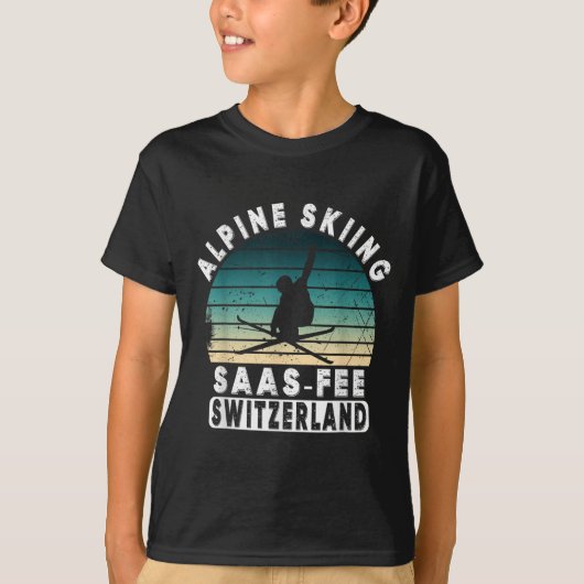 サースフェー スキー リゾート スイス アルプス アルペンスキー スイス Tシャツ (正面)