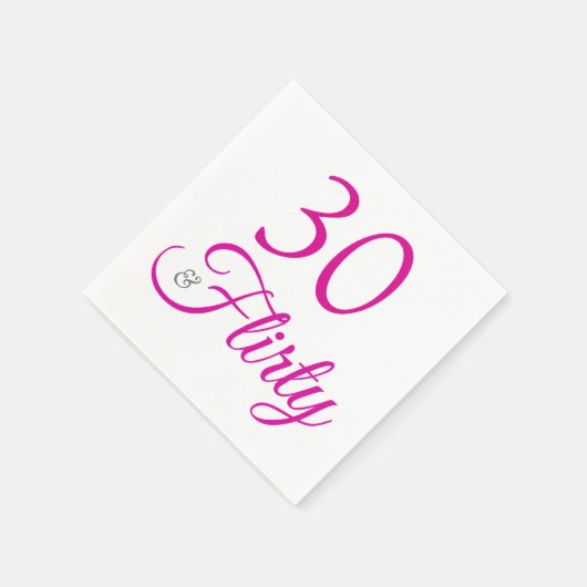 サーティアンドピンク気のあるそぶりをしたとグレーの誕生日ナプキンス スタンダードカクテルナプキン (角)