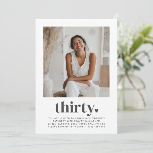 サーティハートスクエアフォト誕生日 招待状 (スタンド正面)