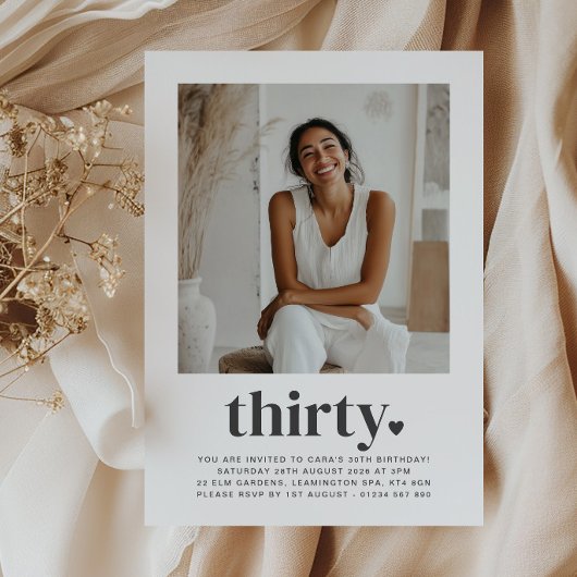 サーティハートスクエアフォト誕生日 招待状