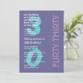 サーティパー気のあるそぶりをしたプルーピンク誕生日 招待状 (スタンド正面)