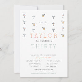 サーティマーティニマイルストン誕生日招待状 招待状