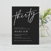 サーティーブラックアンドホワイト誕生日招待状 案内状 (スタンド正面)