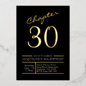 サーティーブラック金ゴールド30th誕生日パーティー金ゴールド 箔招待状 (正面)
