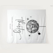 サーティーブランシルバーディスコボール30th誕生日パーティー タペストリー (正面(横))