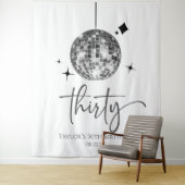 サーティーブランシルバーディスコボール30th誕生日パーティー タペストリー (インサイチュ)
