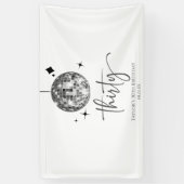 サーティーブランシルバーディスコボール30th誕生日パーティー 横断幕 (縦)