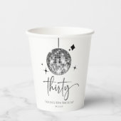 サーティーブランシルバーディスコボール30th誕生日パーティー 紙コップ (正面)