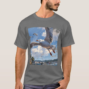 サーディンお洒落グ付きカモメよくはしゃぐ:イラストレティ Tシャツ