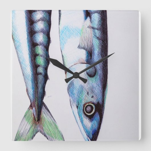 サーディンの時計 スクエア壁時計 (正面)