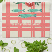 サーディンよくはしゃぐズオリーブ油コーラルキッチンデザイン キッチンタオル (折り畳み)
