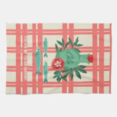 サーディンよくはしゃぐズオリーブ油コーラルキッチンデザイン キッチンタオル (横)