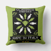 サーディンイタリアンアートプリントキッチンギフト クッション (裏面)