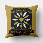 サーディンイタリアンアートプリントキッチンギフト クッション (裏面)