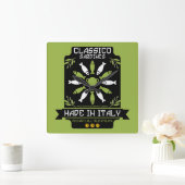 サーディンイタリアンアートプリントキッチンギフト スクエア壁時計 (ホーム)