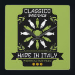 サーディンイタリアンアートプリントキッチンギフト スクエア壁時計<br><div class="desc">サーディンイタリアンアートプリントキッチンギフト。©著作権HGIFT | Planet火星ストアのみ。All Right Reserved.</div>