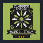 サーディンイタリアンアートプリントキッチンギフト スクエア壁時計<br><div class="desc">サーディンイタリアンアートプリントキッチンギフト。©著作権HGIFT | Planet火星ストアのみ。All Right Reserved.</div>
