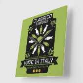 サーディンイタリアンアートプリントキッチンギフト スクエア壁時計 (傾斜)