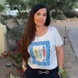 サーディン材+青タイル トライブレンドＴシャツ