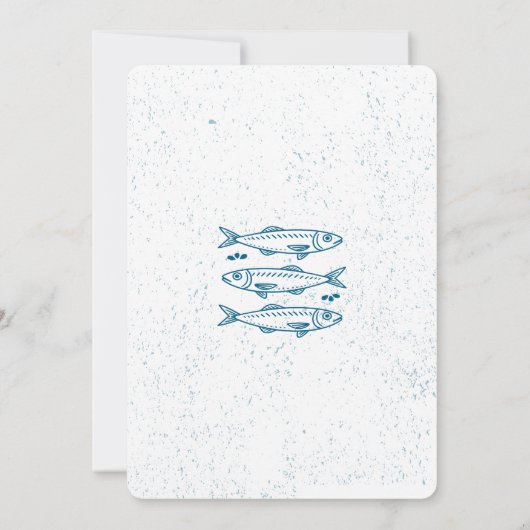 サーディン魚釣りバチュラーパーティヴィンテージ 航海の 招待状 (裏面)