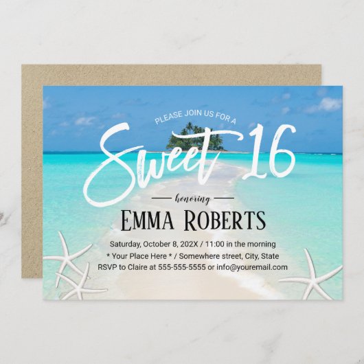 サート16トロピカルアイランドサマースターフィッシュビーチ 招待状 (正面/裏面)