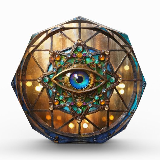 サードアイの風景が描かれた丸窓 フォトブロック (正面)