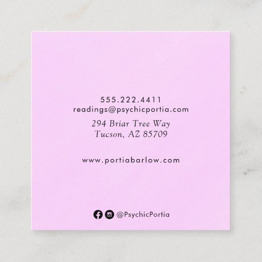 サードアイアンドハンズサイキックミディアムスクエアビジネス スクエア名刺 (裏面)