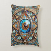 サードアイ – ターコイズブルー金ゴールドマンダラ アクセントクッション (裏面(縦))