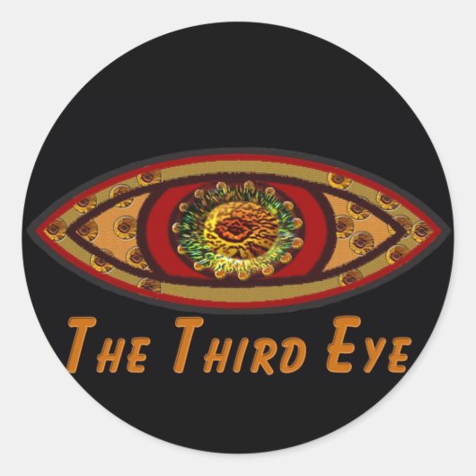 サードアイ – 黒いプリント(Caption by Manda) ラウンドシール (正面)